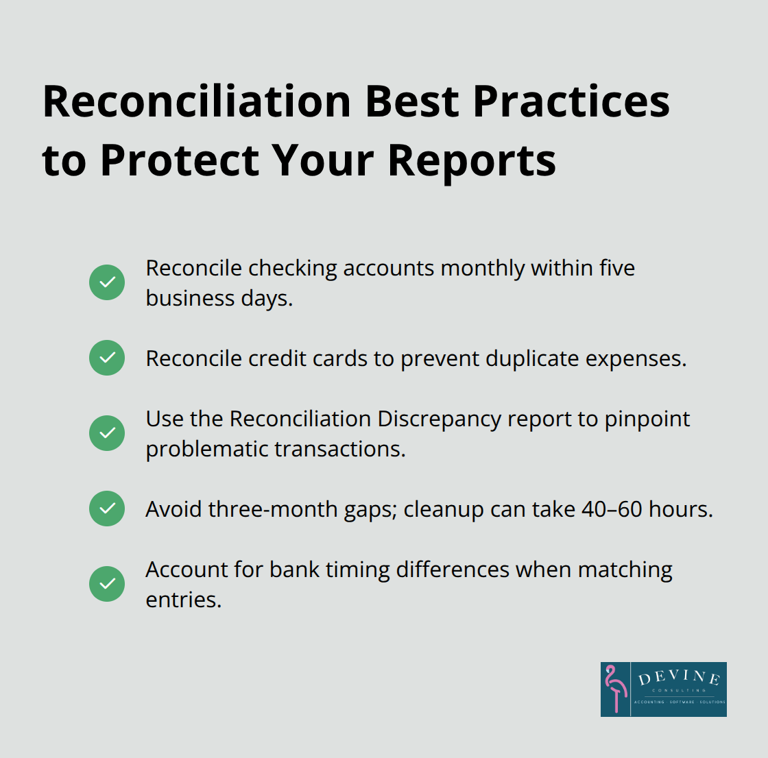 Checklist of reconciliation actions to keep QuickBooks reports accurate - quickbooks financial reports